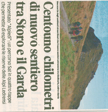 Centuno chilometri di nuovo sentiero fra Storo e il Garda