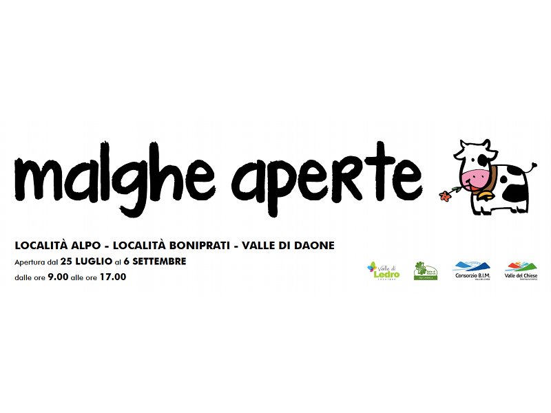 Da sabato 25 luglio malghe aperte per tutti!!!
